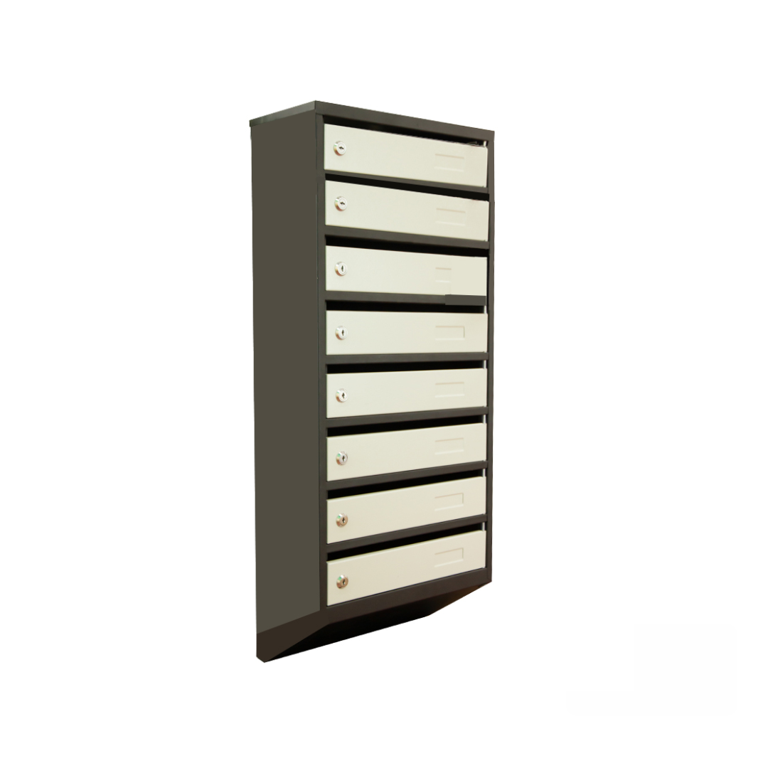 Почтовые ящики для многоквартирного дома, модуль с 4 отделениями, двухцветный металл