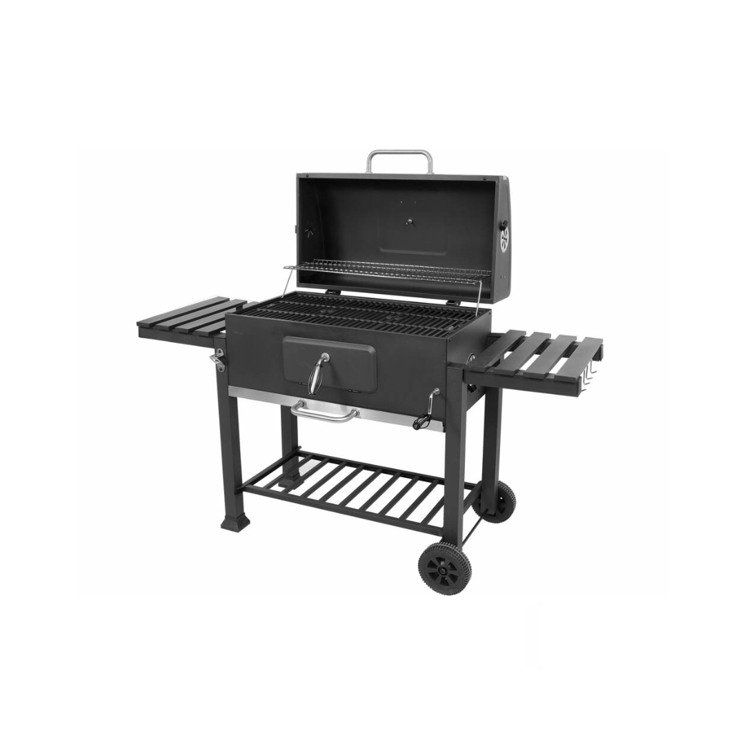 Угольный гриль-коптильня XXL с чугунной крышкой, 159 × 68 × 108/142 см