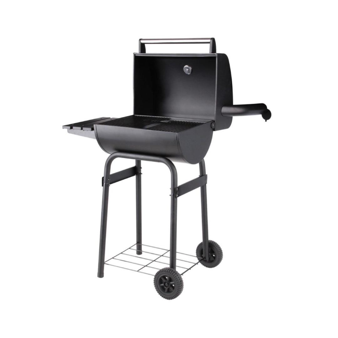 Садовый угольный гриль-барбекю с крышкой и дымоходом, 340 × 470 × 1200 мм