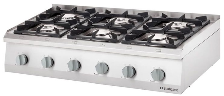 Профессиональная газовая плита с 6 конфорками, 36,5 кВт