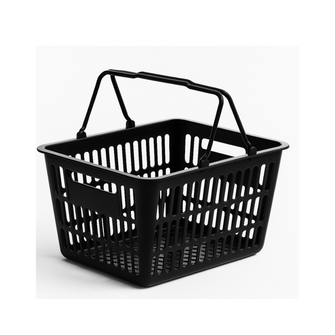 Пластиковая корзина 22 л (чёрная ручка), бирюзовая