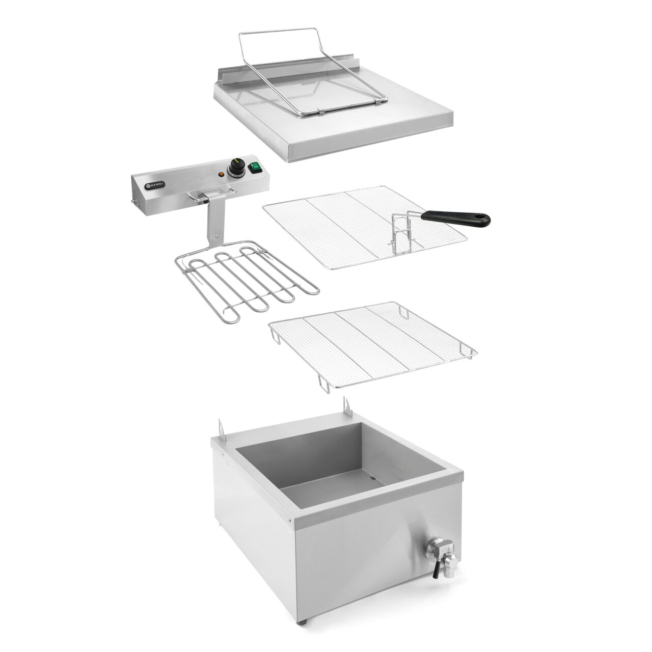 Электрическая фритюрница для пончиков 12 л с краном слива, настольная