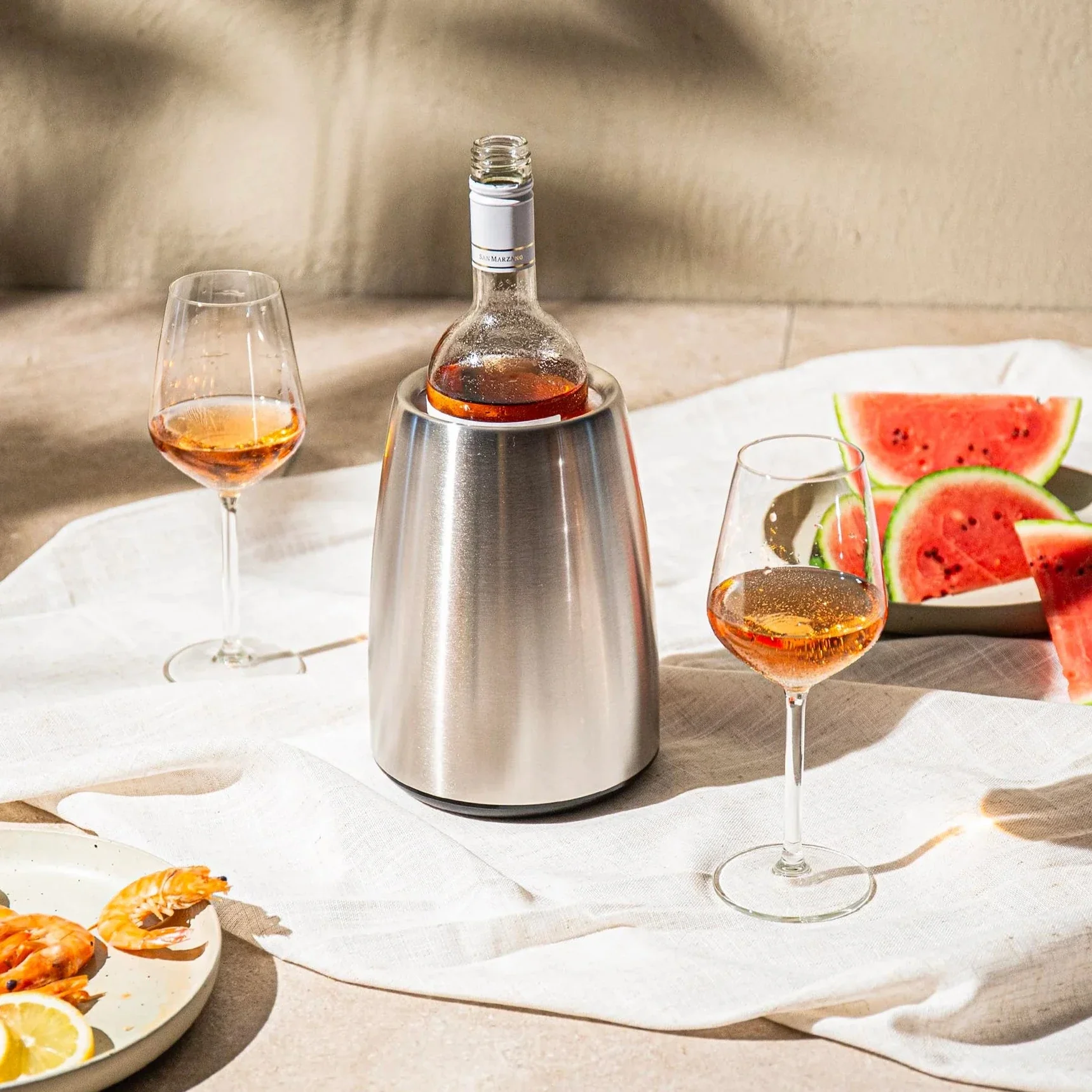 Элегантный охладитель для вина из нержавеющей стали