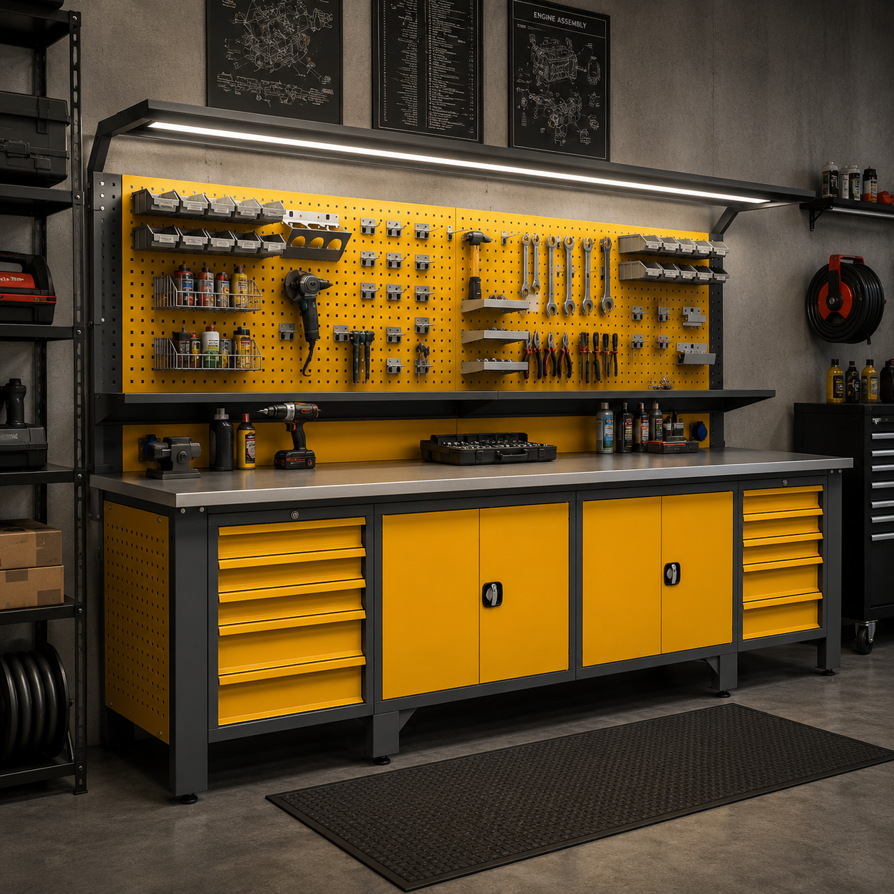 Слесарный верстак MK-06 Yellow, 2050x730x3100 mm