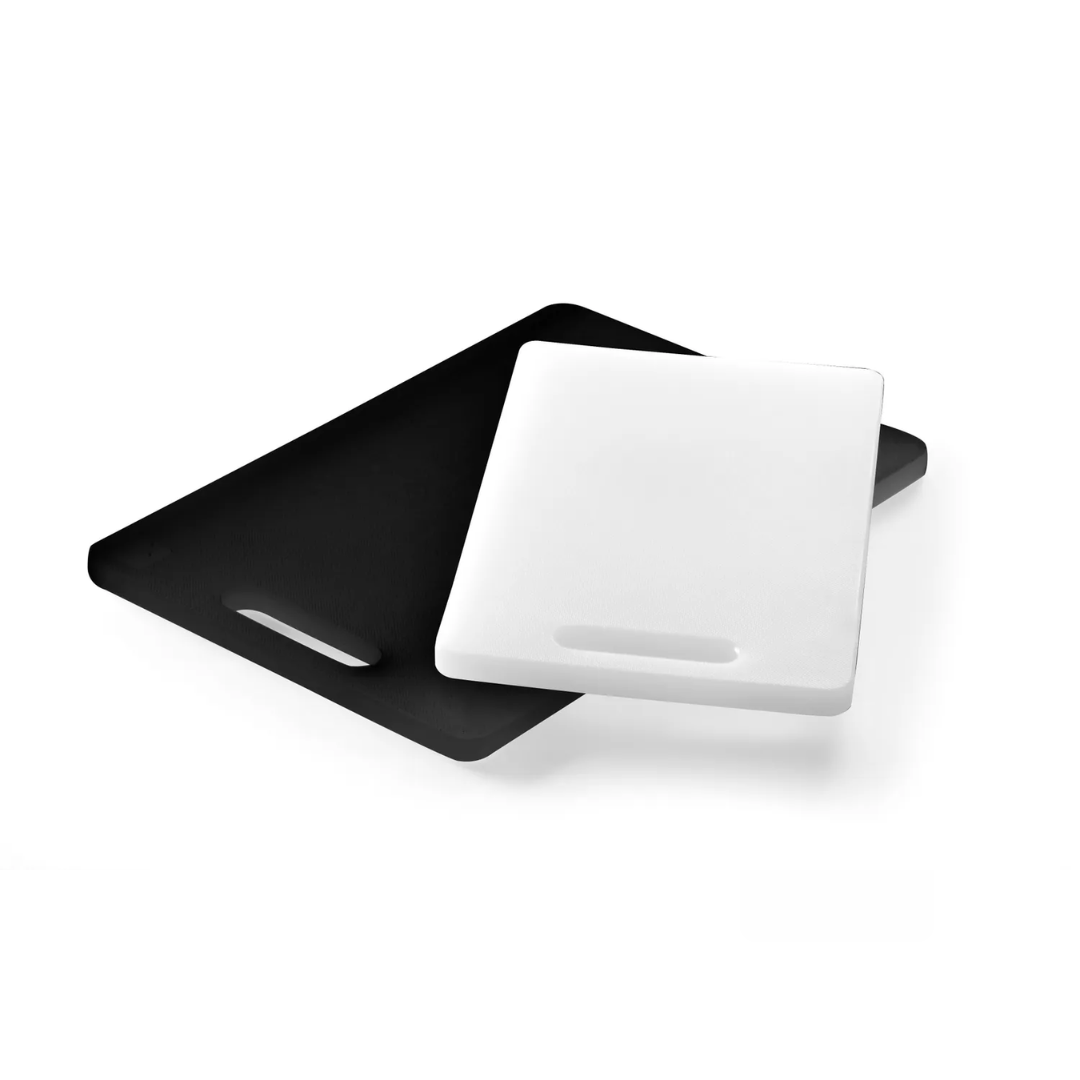 Чёрная разделочная доска из HDPE с ручкой, двусторонняя, 250×150×10 мм