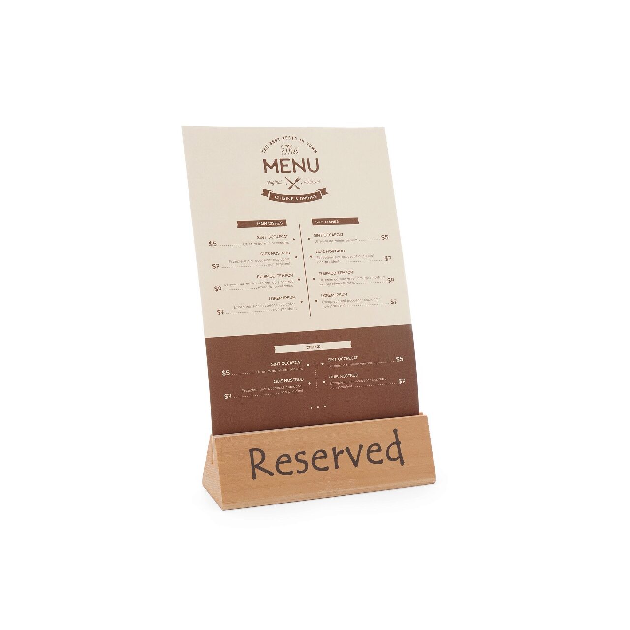 Сигнал «Reserved» настольный деревянный 152×44×44 мм