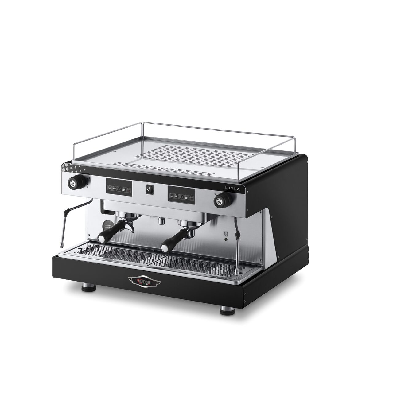 Профессиональная эспрессо-машина Hendi Top Line BY WEGA 3700 W, чёрная, 740x555x(H)515 мм, электронное управление, программирование до 4 кофе на группу