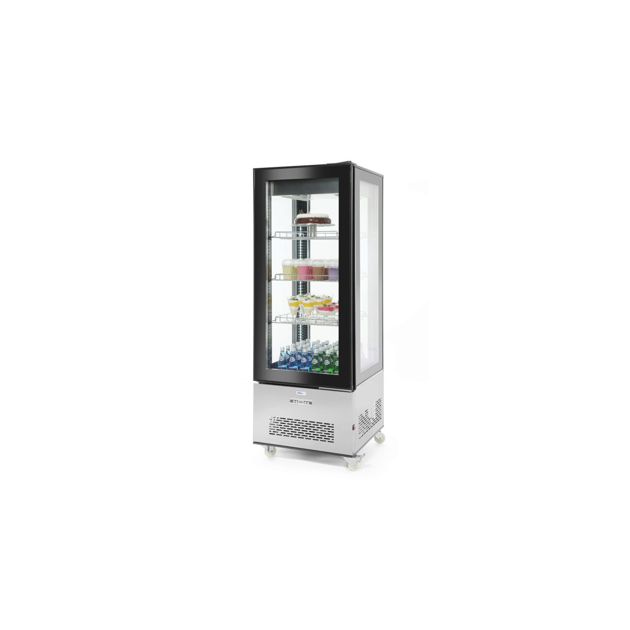 Холодильная витрина с двойным остеклением и LED-подсветкой 550 л 850×650×1908 мм