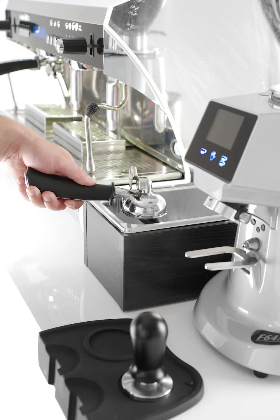 Контейнер для кофейной гущи в деревянной рамке из нержавеющей стали