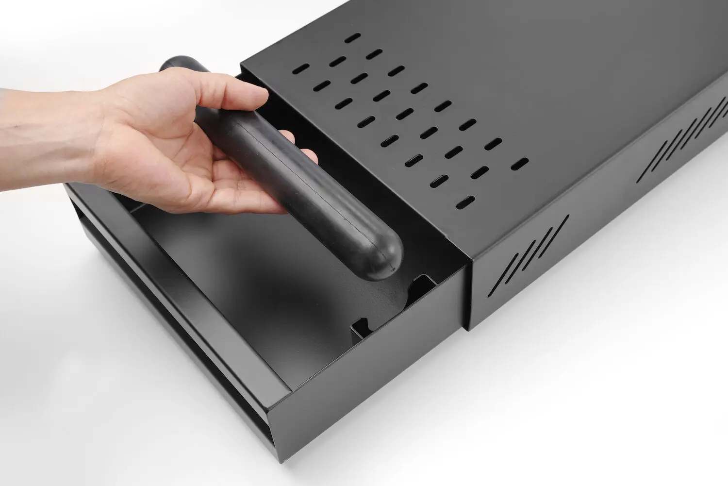 Прямоугольная чёрная подставка для тампера из углеродистой стали