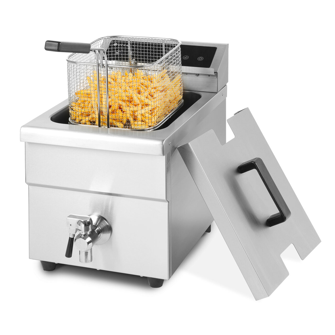 Индукционная фритюрница Hendi Kitchen Line, 8 л, корпус из нержавеющей стали, 3500 Вт, функция boost для быстрого нагрева, Hendi, 290x485x(H)406 мм
