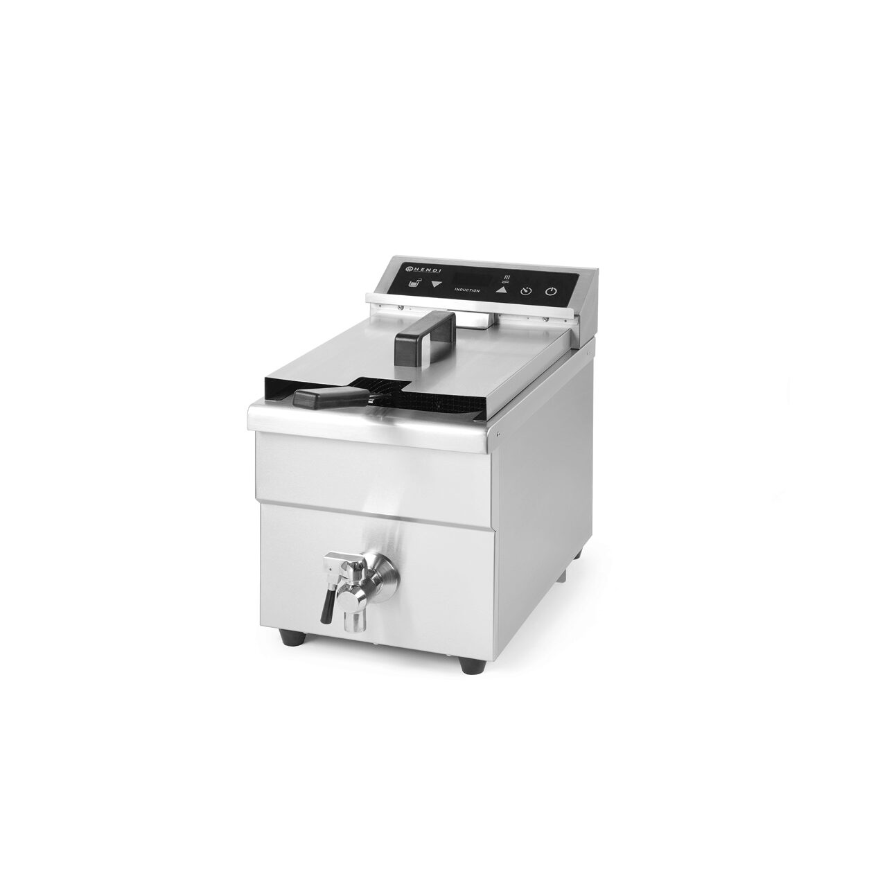 Индукционная фритюрница Hendi Kitchen Line, 8 л, корпус из нержавеющей стали, 3500 Вт, функция boost для быстрого нагрева, Hendi, 290x485x(H)406 мм