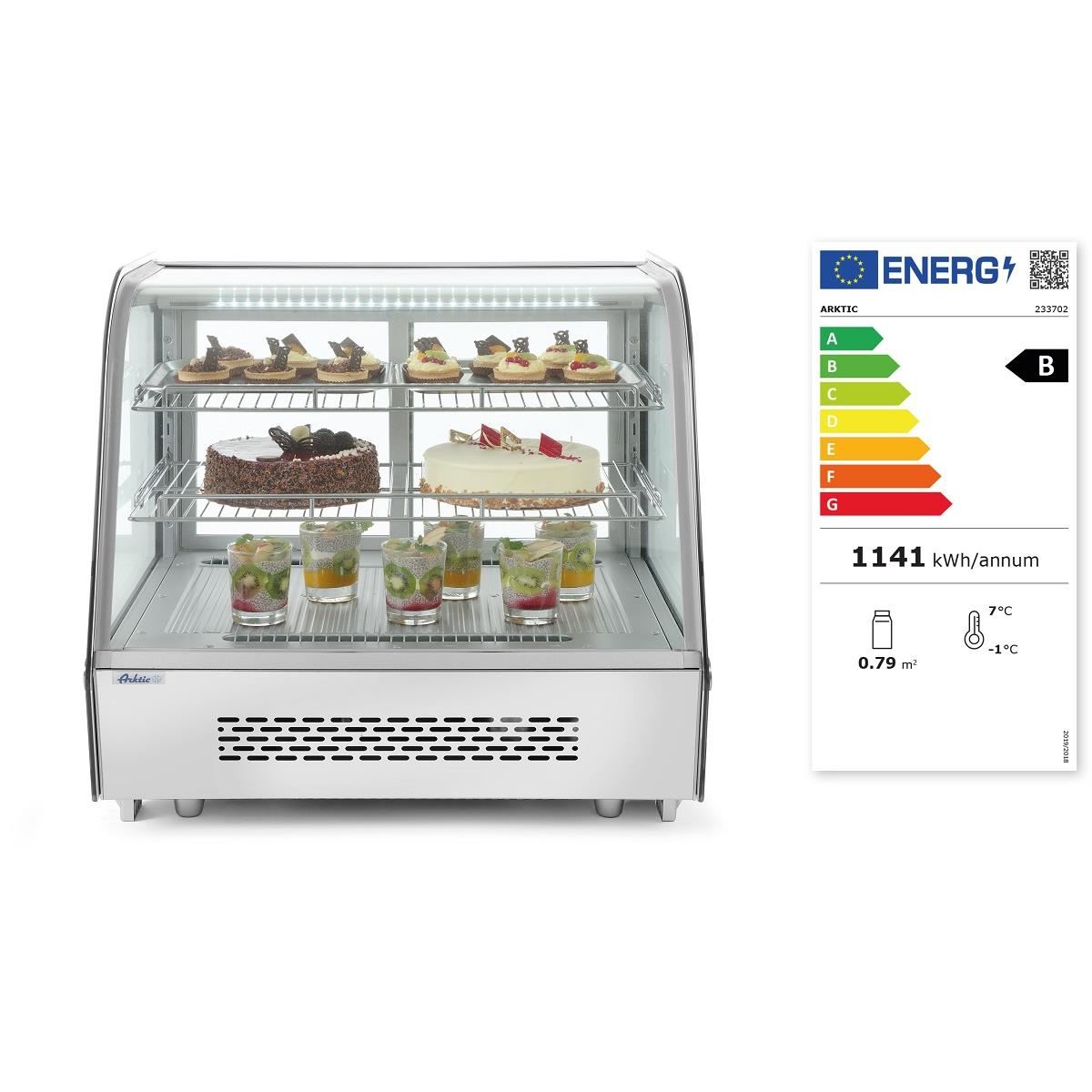 Настольные холодильные витрины с изогнутым стеклом и LED-подсветкой