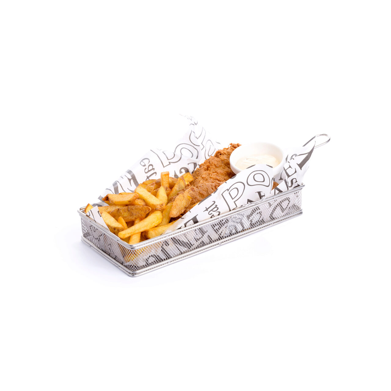 Корзинка для подачи картофеля фри и закусок, нержавеющая сталь, 125×100×85 мм