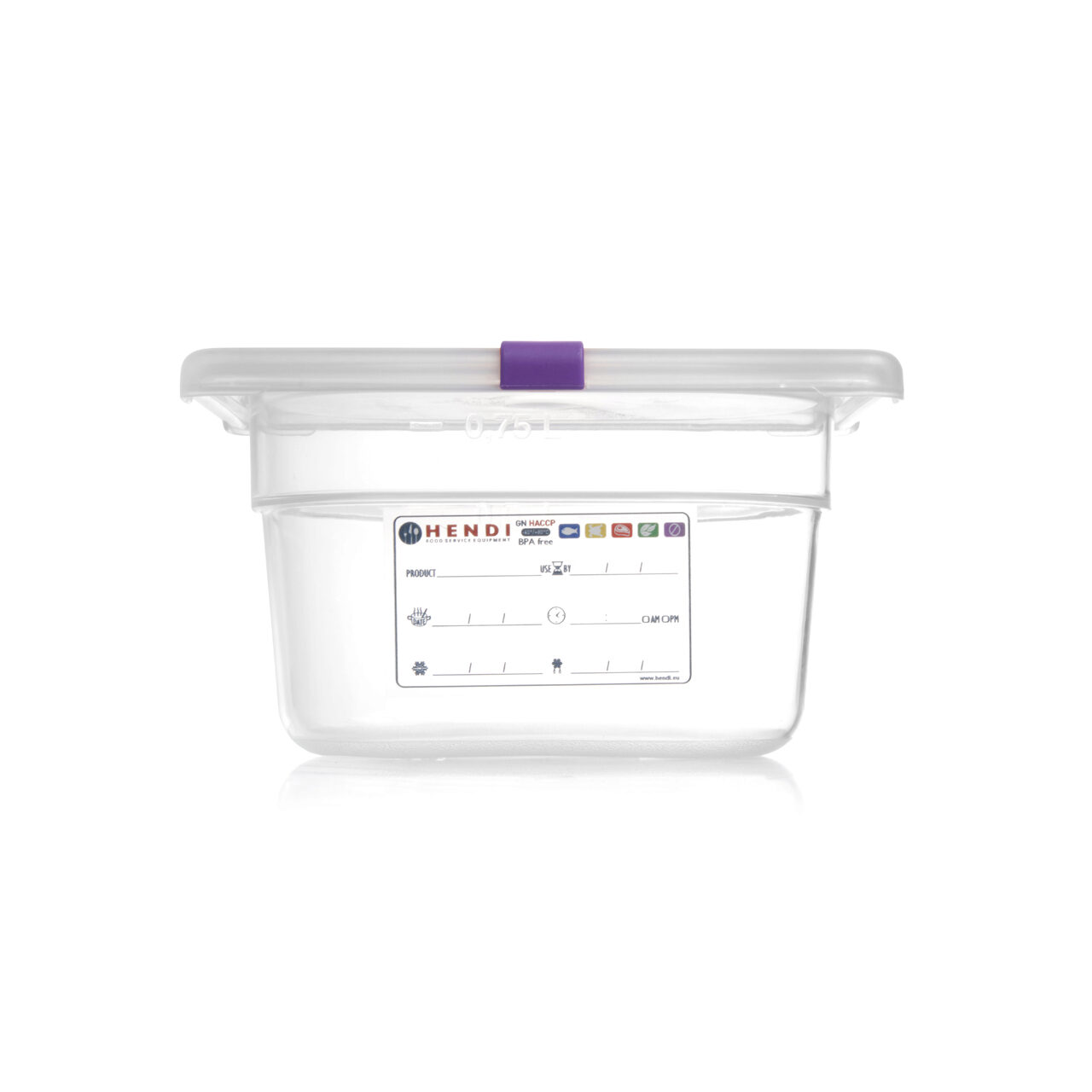 Контейнеры GN 1/9 с HACCP-маркировкой из прозрачного полипропилена, 0,6 / 0,9 л
