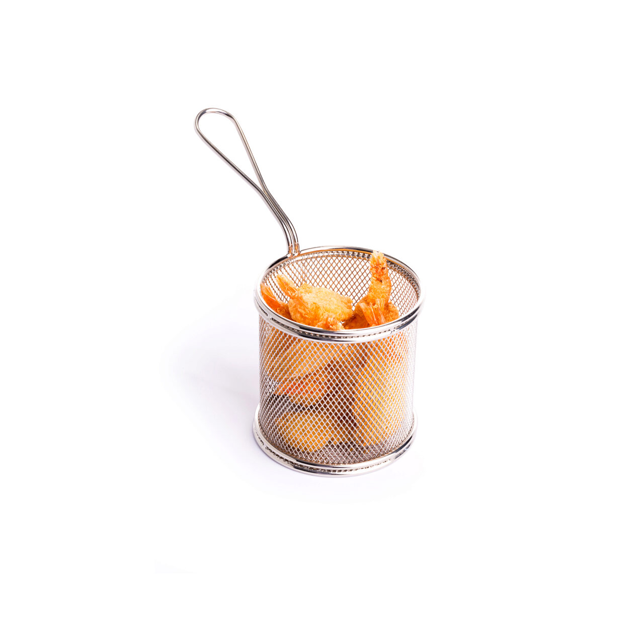 Корзинка для подачи картофеля фри и закусок, нержавеющая сталь, 125×100×85 мм