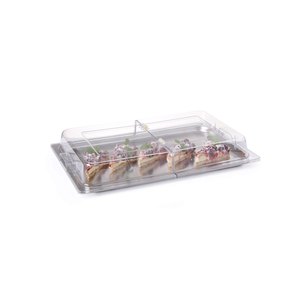 Крышка roll-top GN 1/1 из прозрачного поликарбоната, 530 × 325 × 76 мм