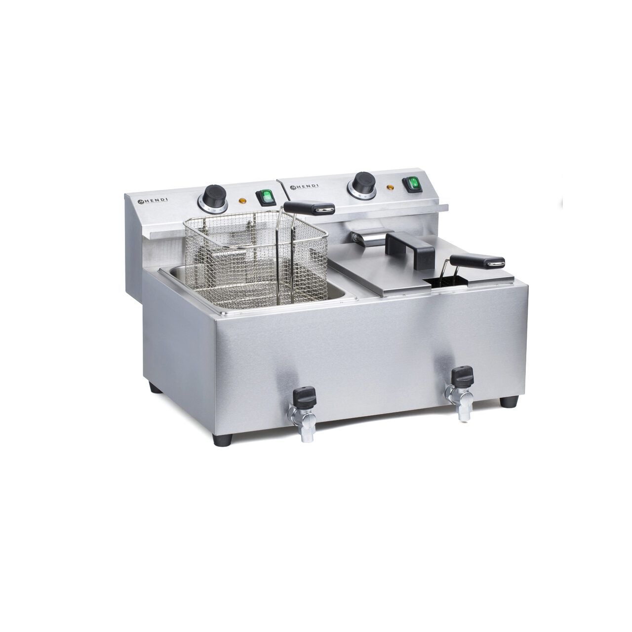 Двойная электрическая фритюрница MasterCook, 2 × 8 л, 7000 Вт, со сливными кранами