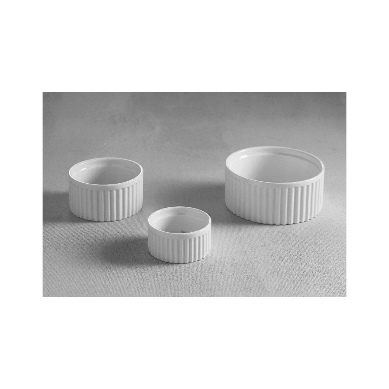 Рифлёные фарфоровые ramekin-формы для духовки до 600°C