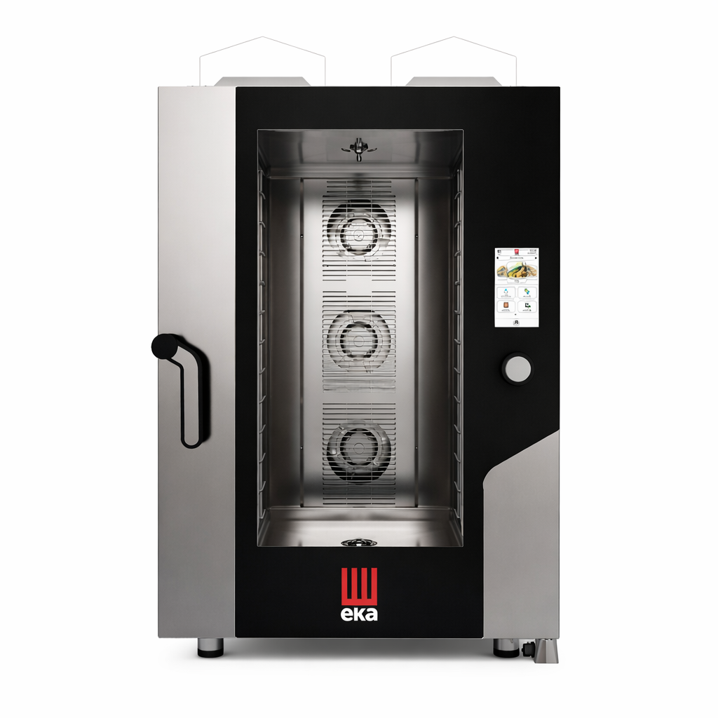 Пароконвекционная печь газовая Tecnoeka MKF 511 G TS Millennial Touch Screen, 5×GN 1/1, сенсорный экран, инжекторный пар, 9.3 кВт (газ), 0.3 кВт (электрическая), 220–230 В, 730×850×800 мм, AISI 304