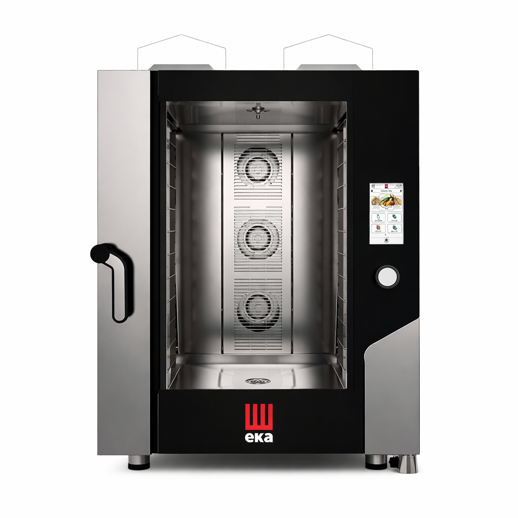 Пароконвекционная печь газовая Tecnoeka MKF 511 G TS Millennial Touch Screen, 5×GN 1/1, сенсорный экран, инжекторный пар, 9.3 кВт (газ), 0.3 кВт (электрическая), 220–230 В, 730×850×800 мм, AISI 304