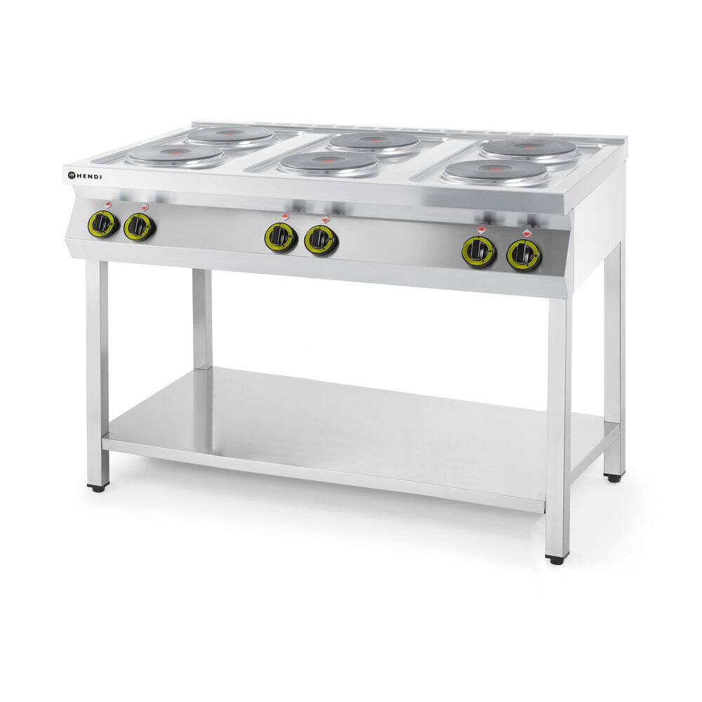 Кухонная машина Kitchen Line, 6 электрических конфорок Hendi, 15.6W, размеры 1200x700x(H)900мм