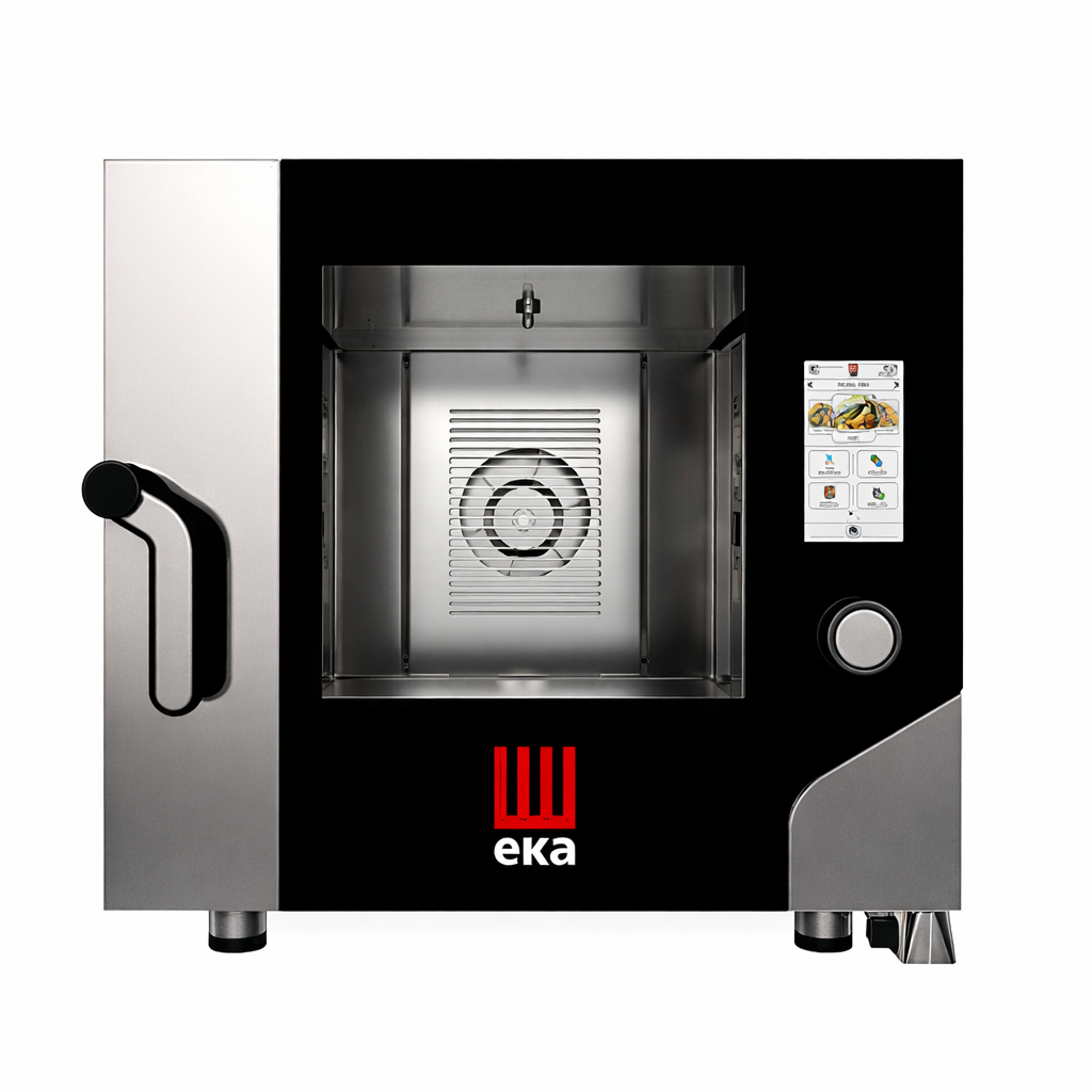 Пароконвекционная печь электрическая инжекторная Tecnoeka MKF 1021 TS Millennial Touch Screen, 10×GN 2/1, сенсорный TFT дисплей 7”, автоматическая мойка, 2 реверсивных вентилятора (5 скоростей), 27.5 кВт, 380–400 В, AISI 304