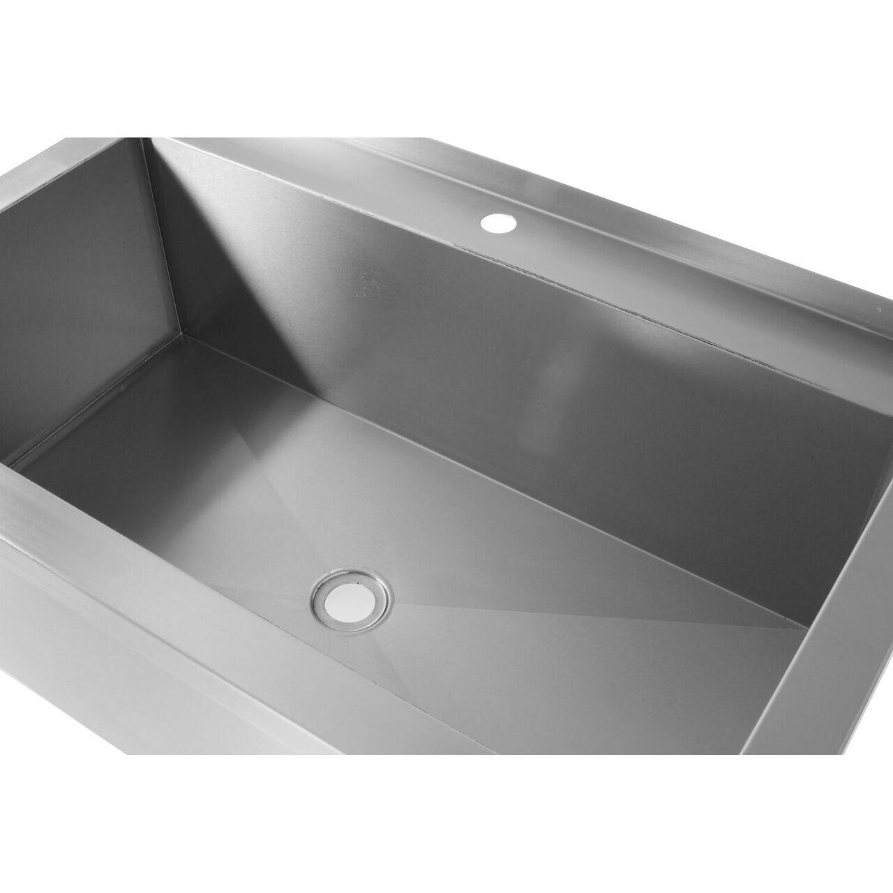 Стол с мойкой сварной из нержавеющей стали 800×700×850 мм, Profi Line