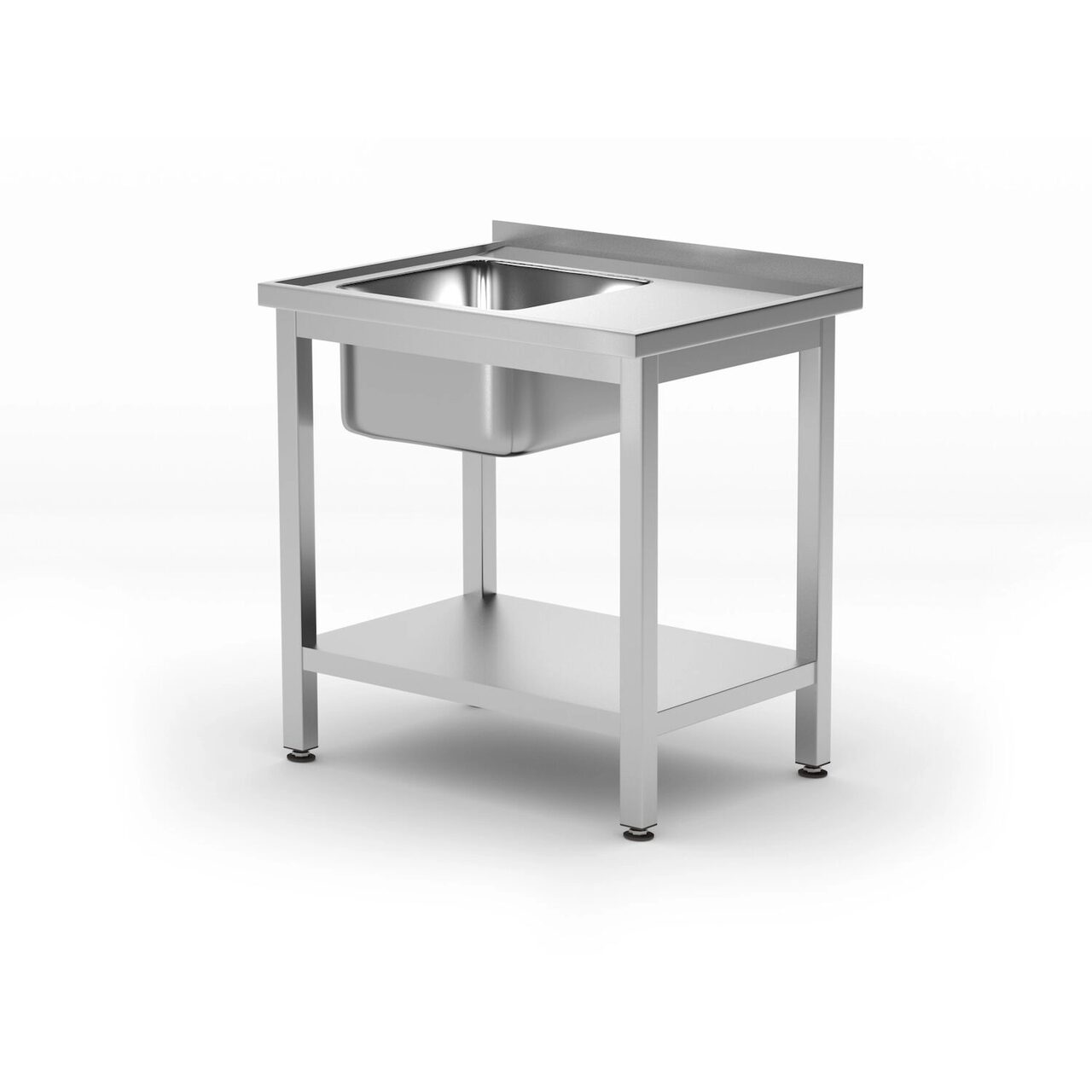 Мойка с полкой, Kitchen Line, левая сторона, 800x600x(H)850мм