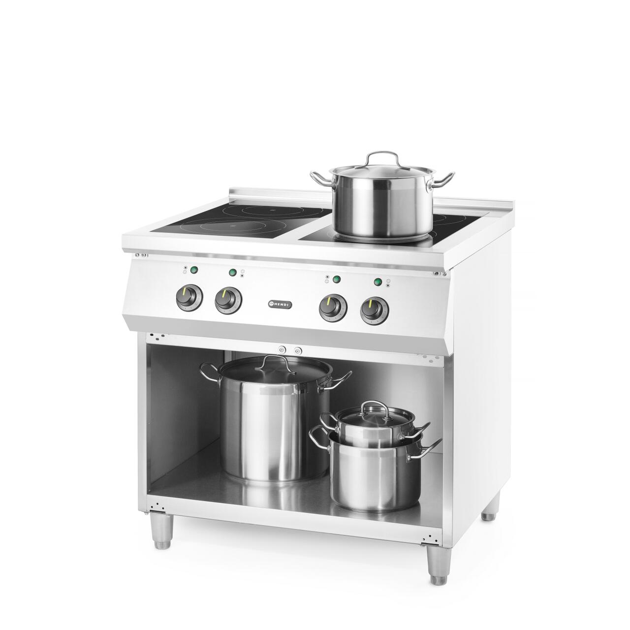 Индукционная плита с 4 конфорками и местом для хранения, 17000 Вт, 800x700x(H)870 мм