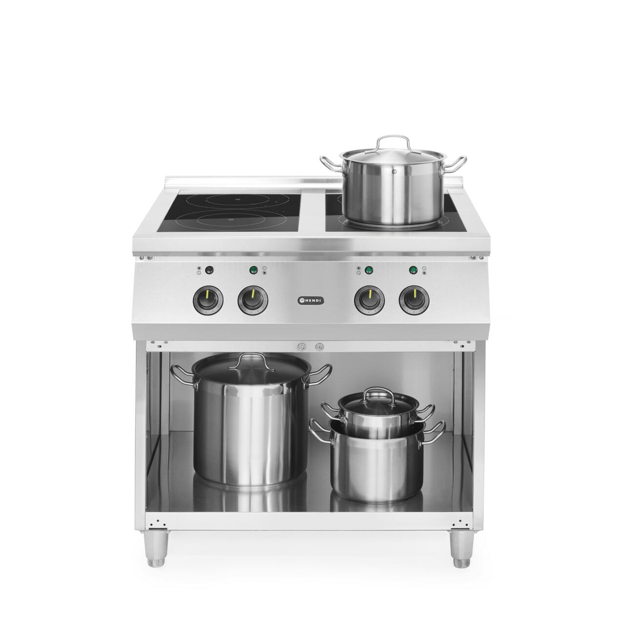 Индукционная плита с 4 конфорками и местом для хранения, 17000 Вт, 800x700x(H)870 мм