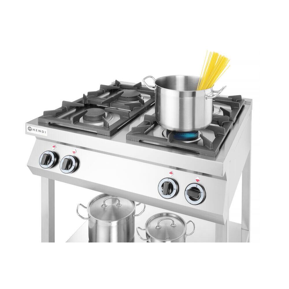 Газовая плита 4-конфорочная на открытой подставке, 19 кВт, 800×700×H900 мм