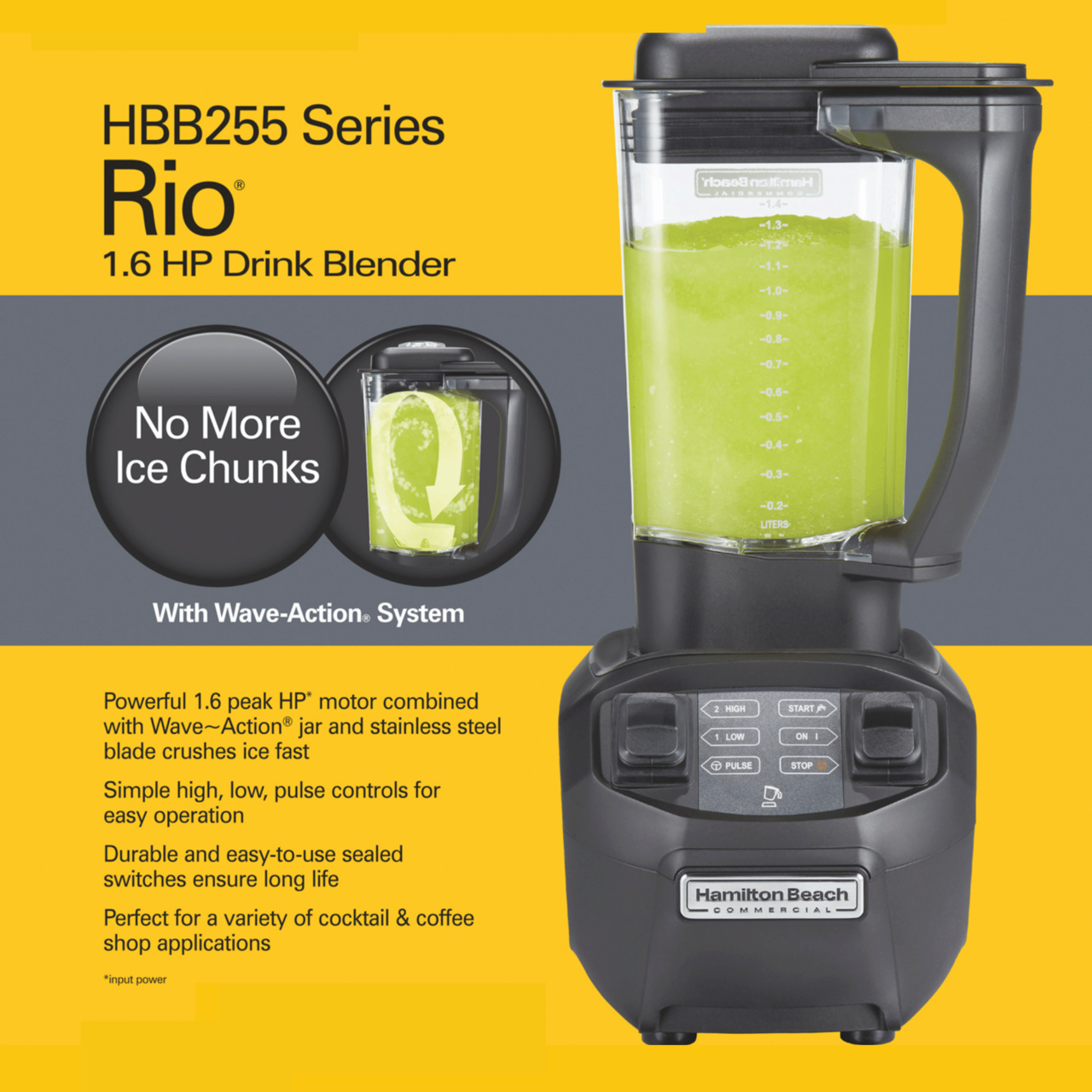 Барный блендер с чашей 1,4 л, 230 В, Rio HBB255-CE