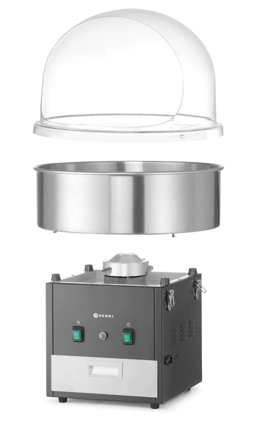 Аппарат для сахарной ваты с чашей из нержавеющей стали, настольный