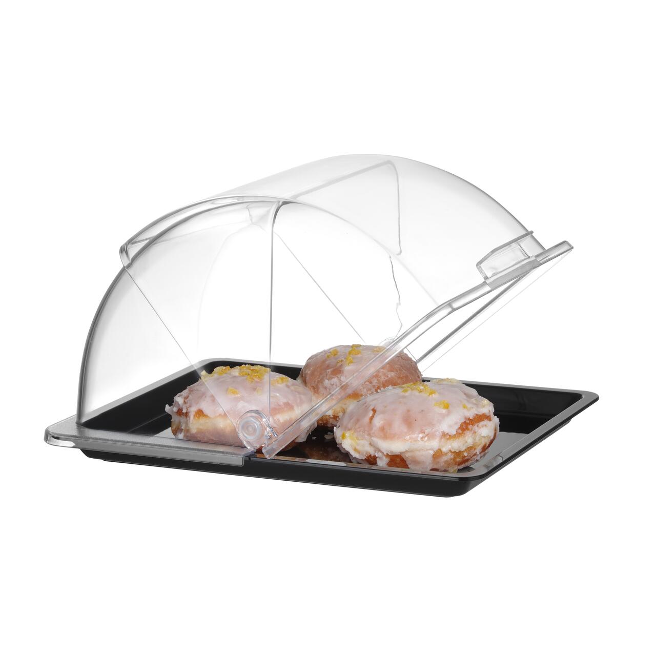 Витрина roll-top GN 1/2 из поликарбоната, чёрная, 325 × 265 × 195 мм