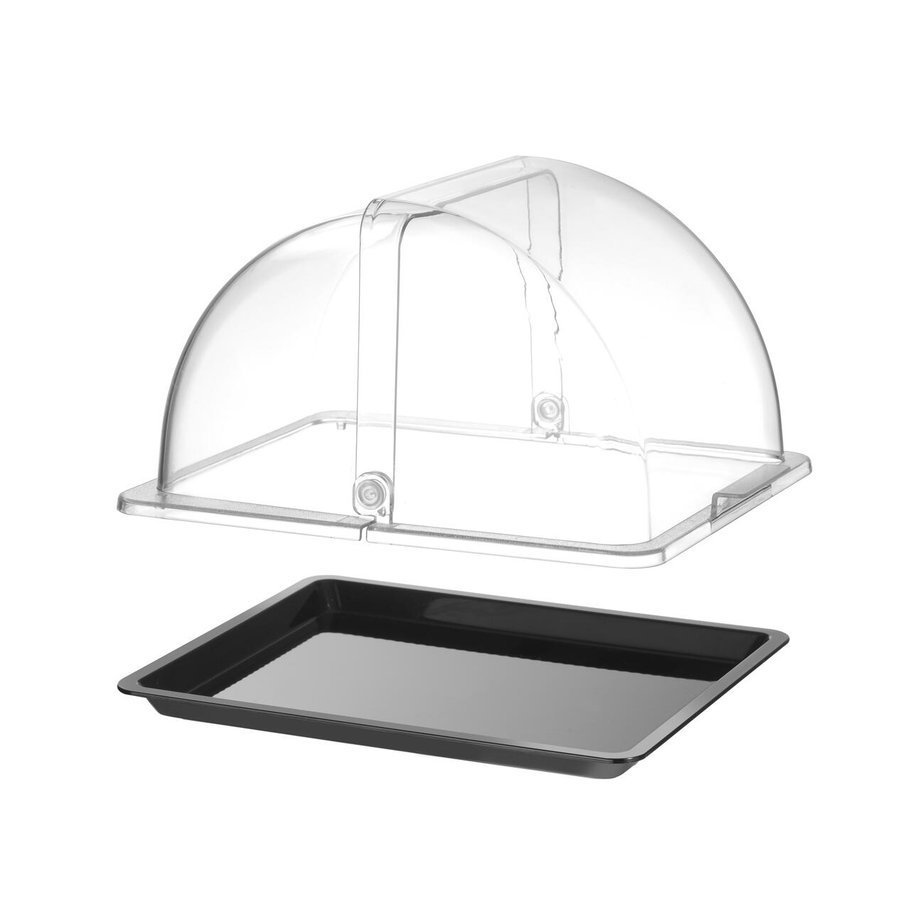 Витрина roll-top GN 1/2 из поликарбоната, чёрная, 325 × 265 × 195 мм