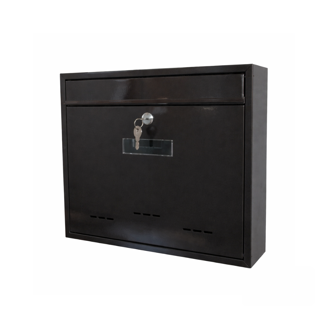 Металлический почтовый ящик, 310×360×100 мм, чёрный металлик