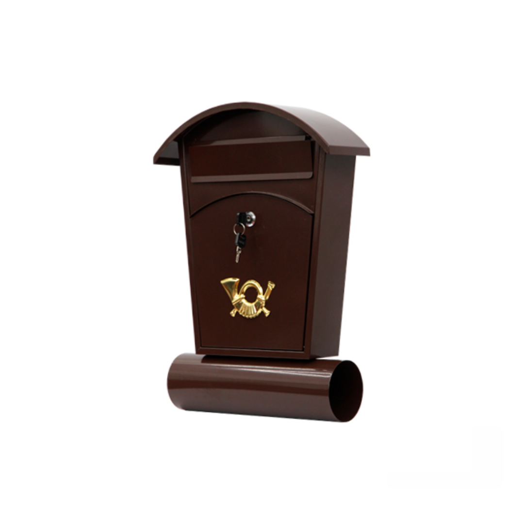 Металлический почтовый ящик, 480×280×80 мм, коричневый