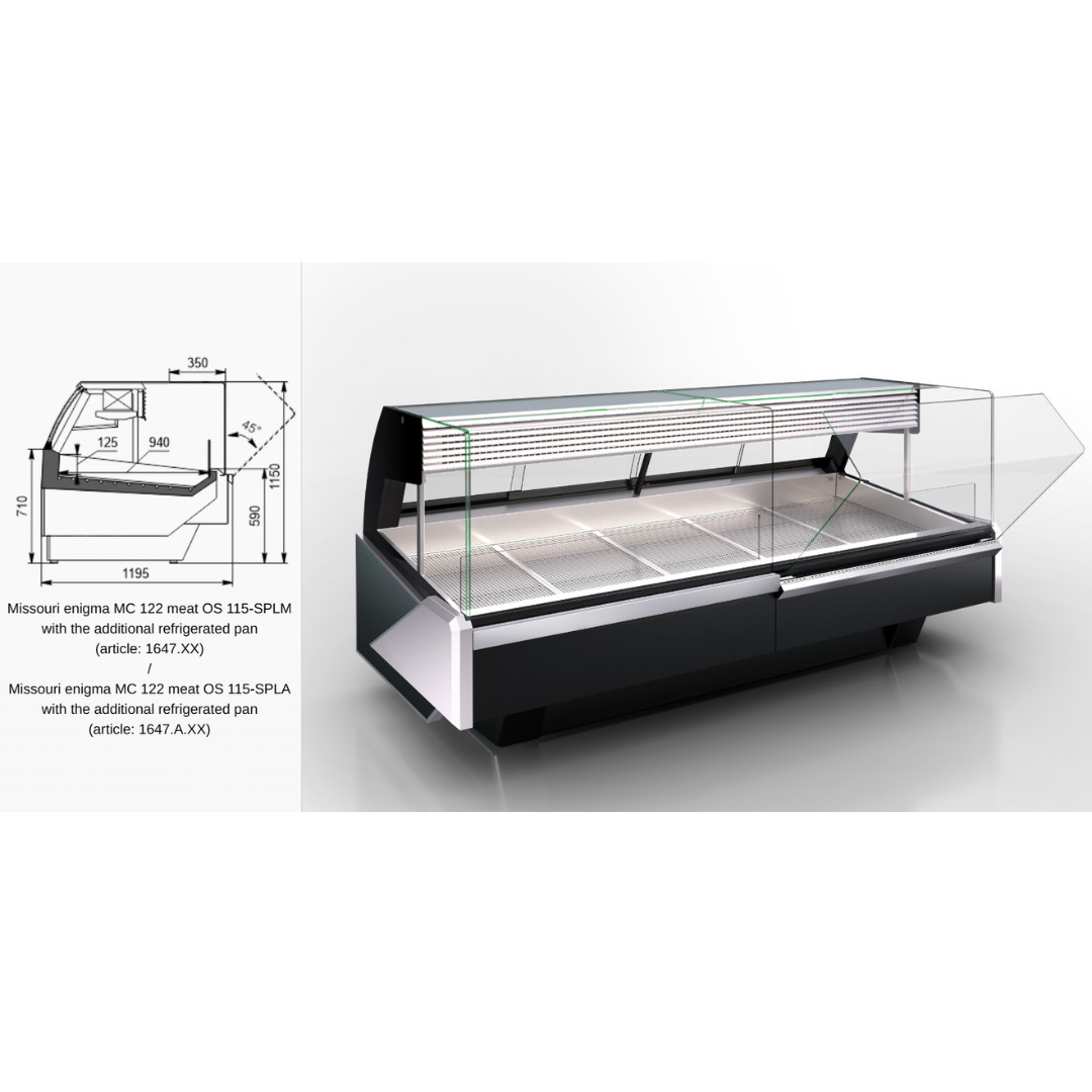Специализированная витрина для продажи мяса Missouri enigma MC 122 meat OS M/A