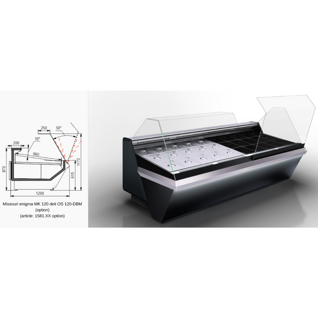Витрина Missouri enigma MK 120 deli OS 120-DBM - 1250