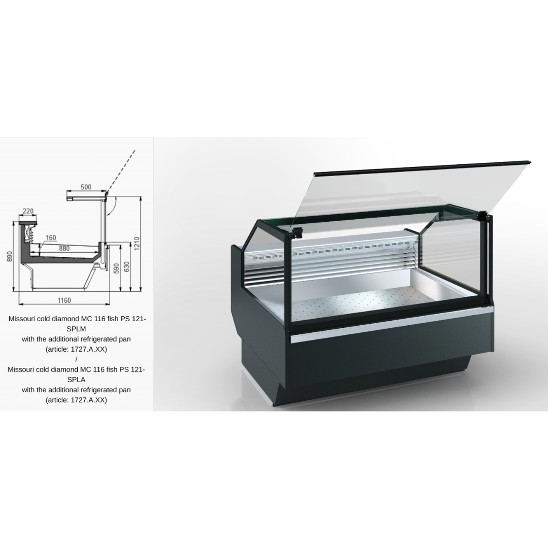 Витрина Missouri cold diamond MC 116 fish PS 121-SPLA - 1500