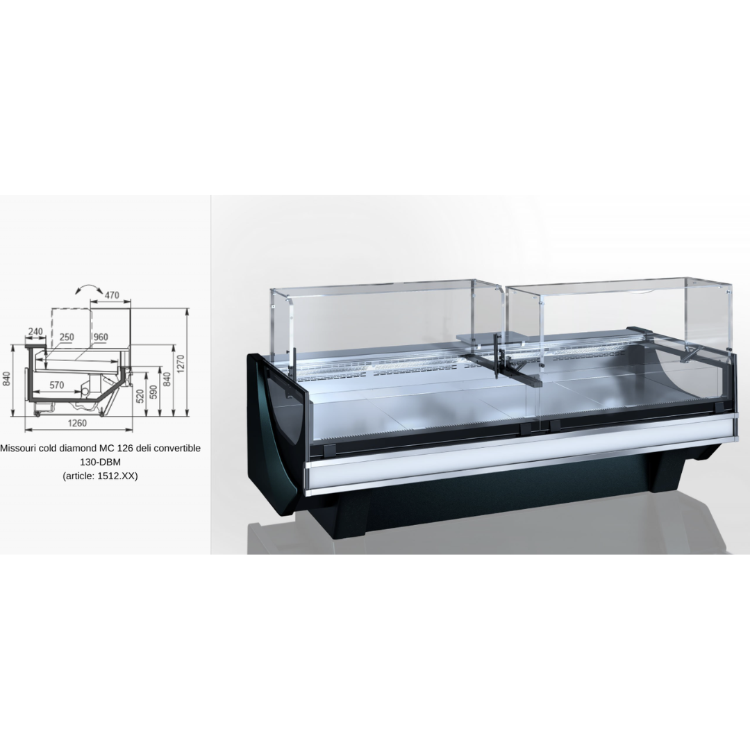 Холодильная витрина-трансформер Missouri Cold Diamond MC 126 для гастрономии, M