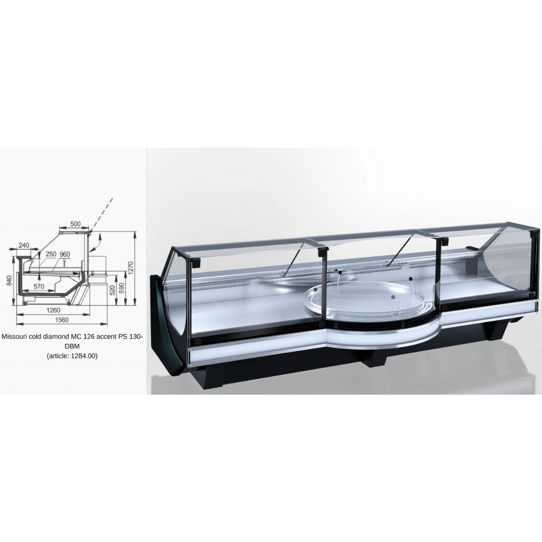 Акцентная витрина Missouri cold diamond MC 126 PS/P/self M