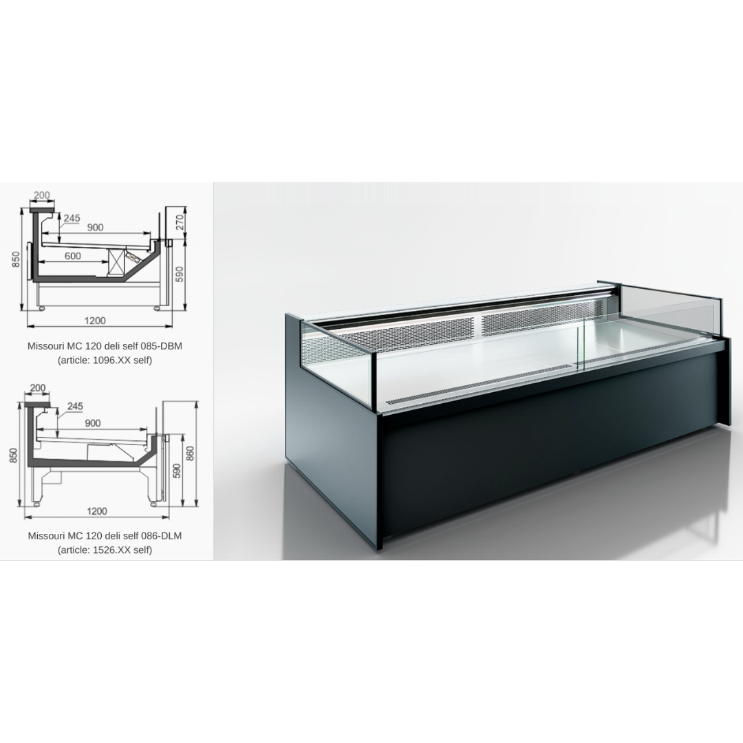 Витрина Missouri MC 120 deli PP 130-DBM - 937