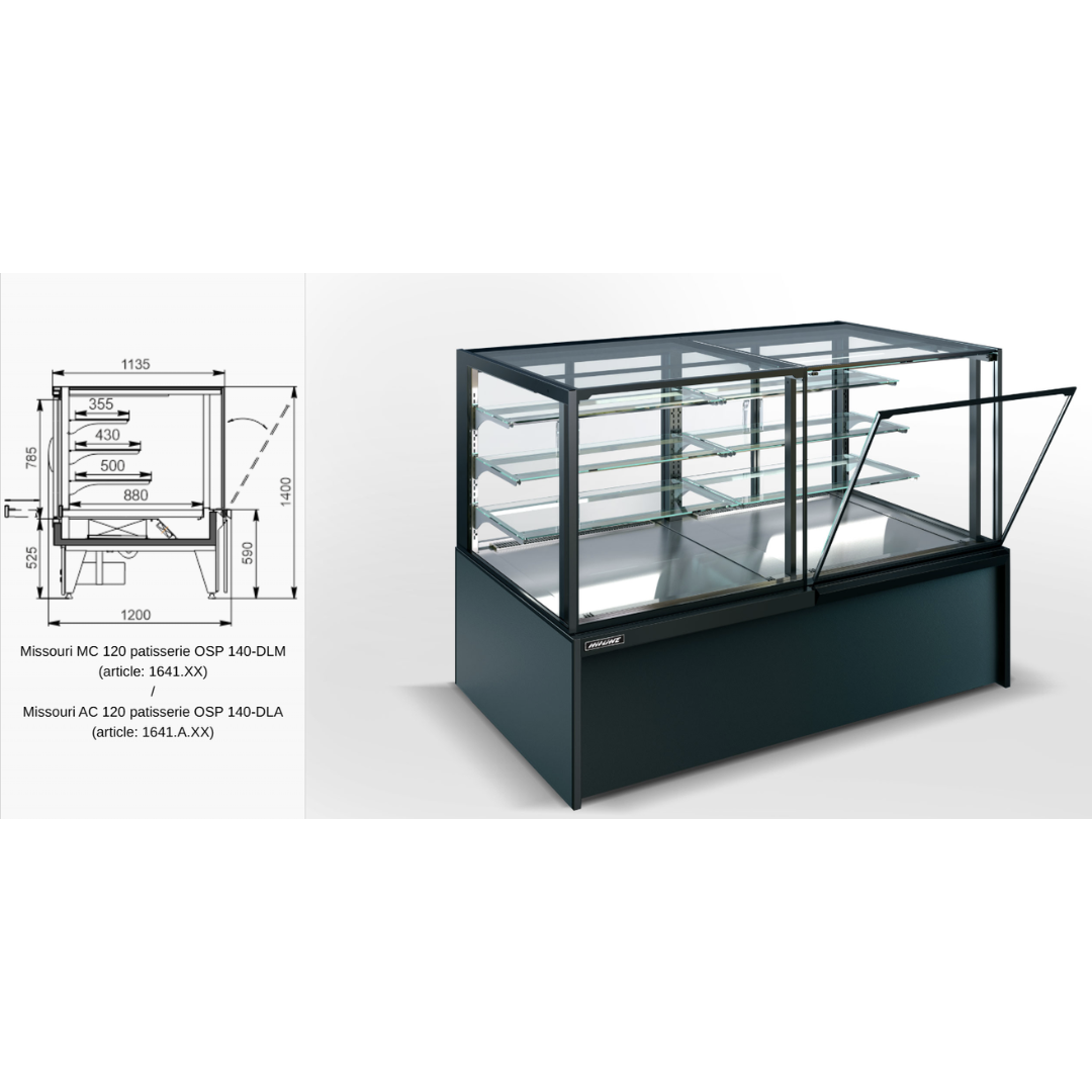 Витрина Missouri MC 120 patisserie OSP 140-DLM/DLA - 1250