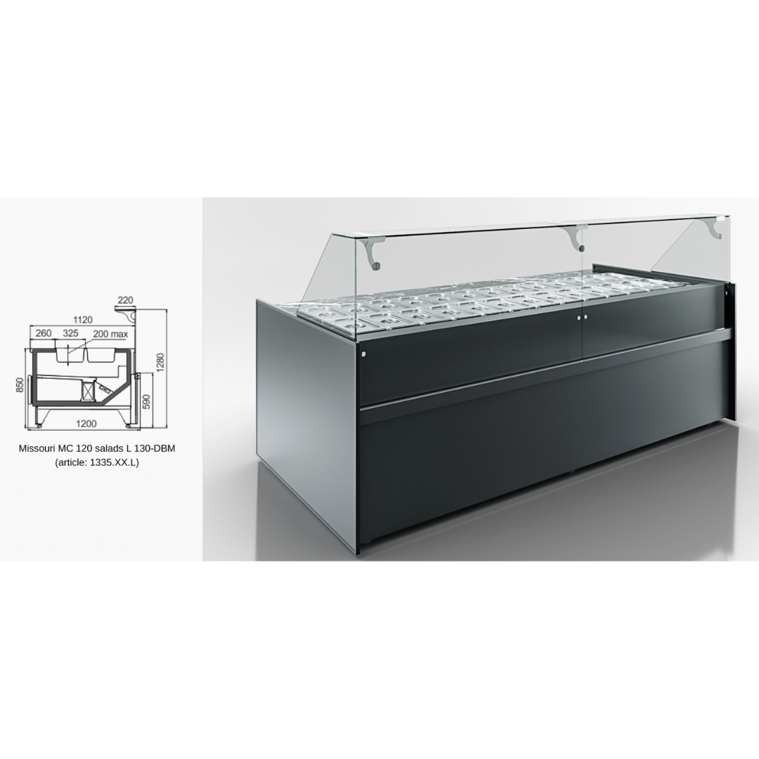 Витрина Missouri MC 120 salads L 130-DBM - 1250