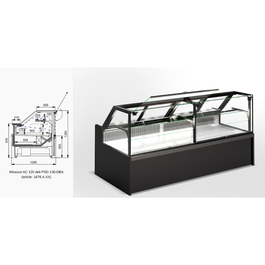 Витрина Missouri AC 120 deli PSPD 130-DBA - 1250