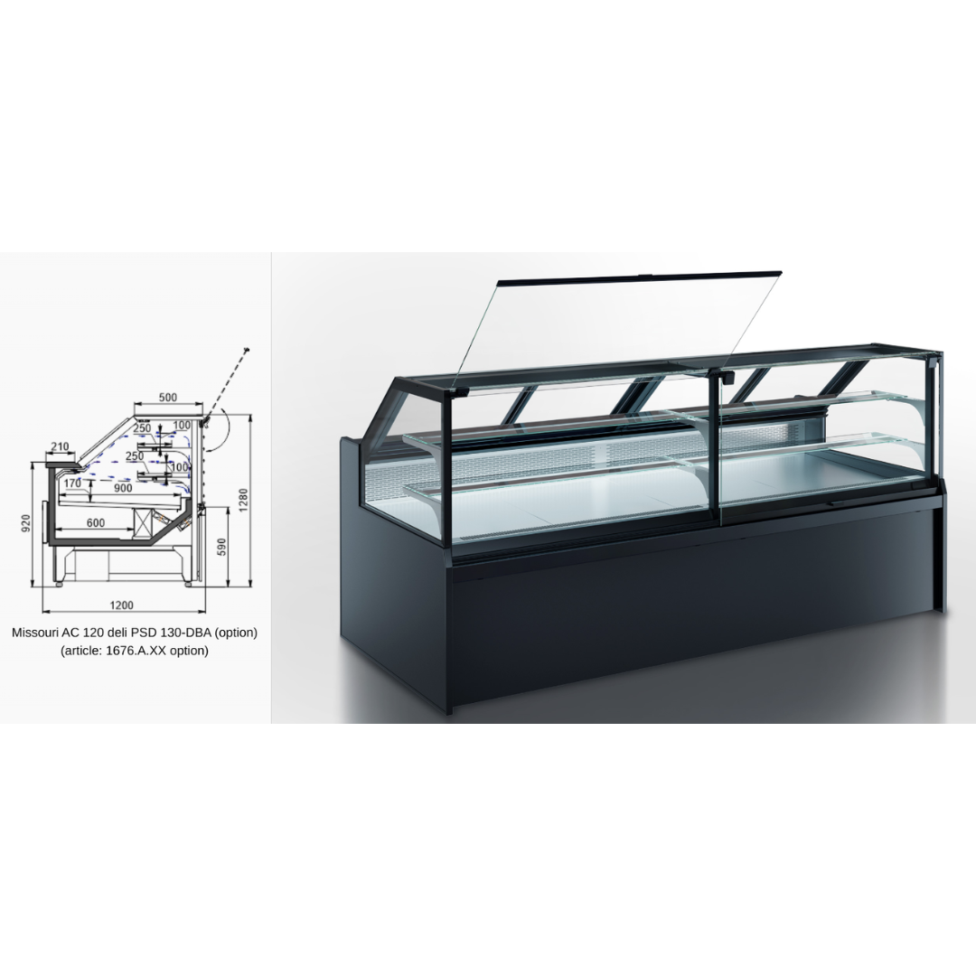 Витрина Missouri AC 120 deli PSPD 130-DBA - 1250