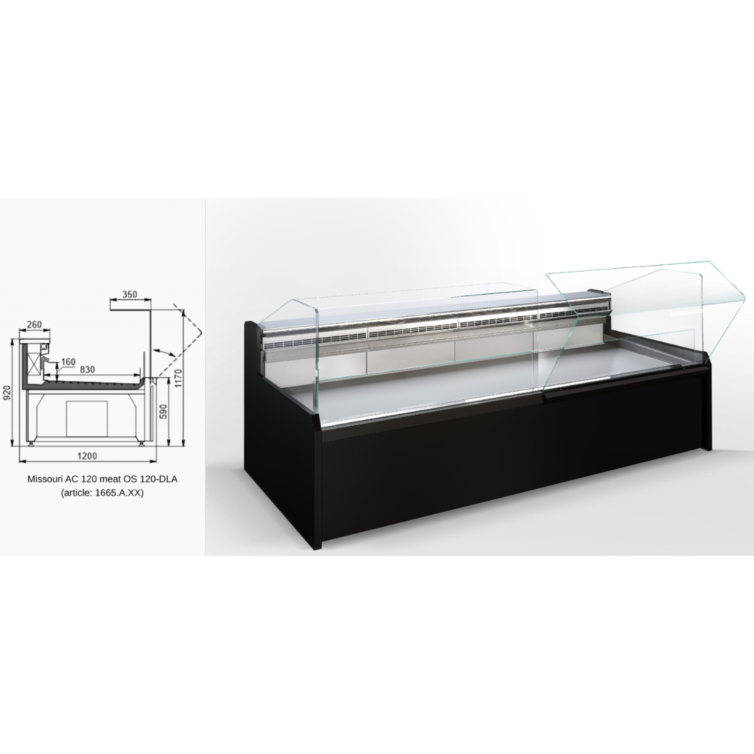 Витрина Missouri AC 120 meat OS 120-DLA - 1250