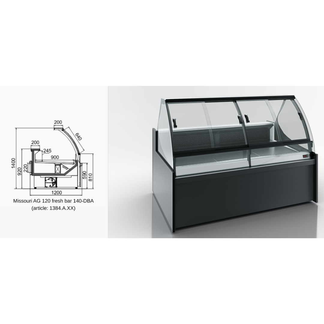 Витрина Missouri AC 120 fresh bar 140-DBA - 3750